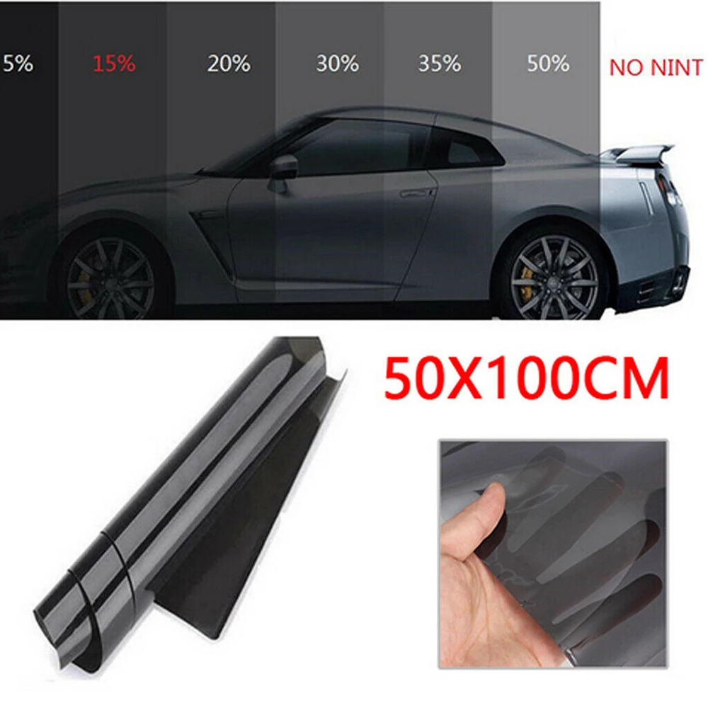 

1Mx50CM VLT Black Car Auto Home Glass Window Tint Tinting Film Roll with Scraper Car Accessories Auto Window Tinting Film Roll