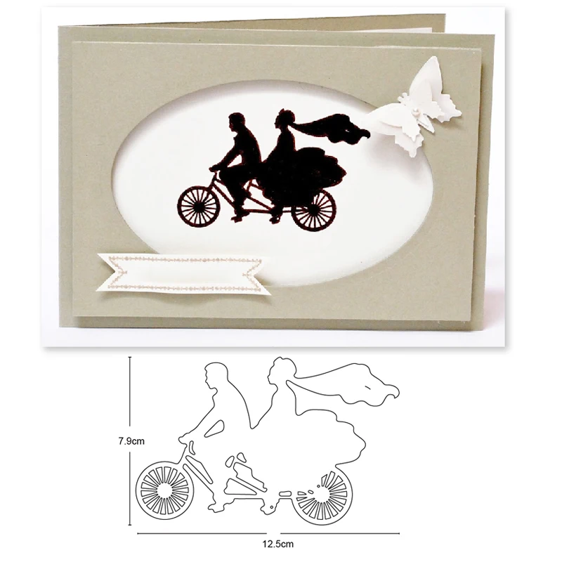 

metal cutting dies couples riding bike cut die mold decoration Scrapbook paper craft knife mould blade punch stencils dies
