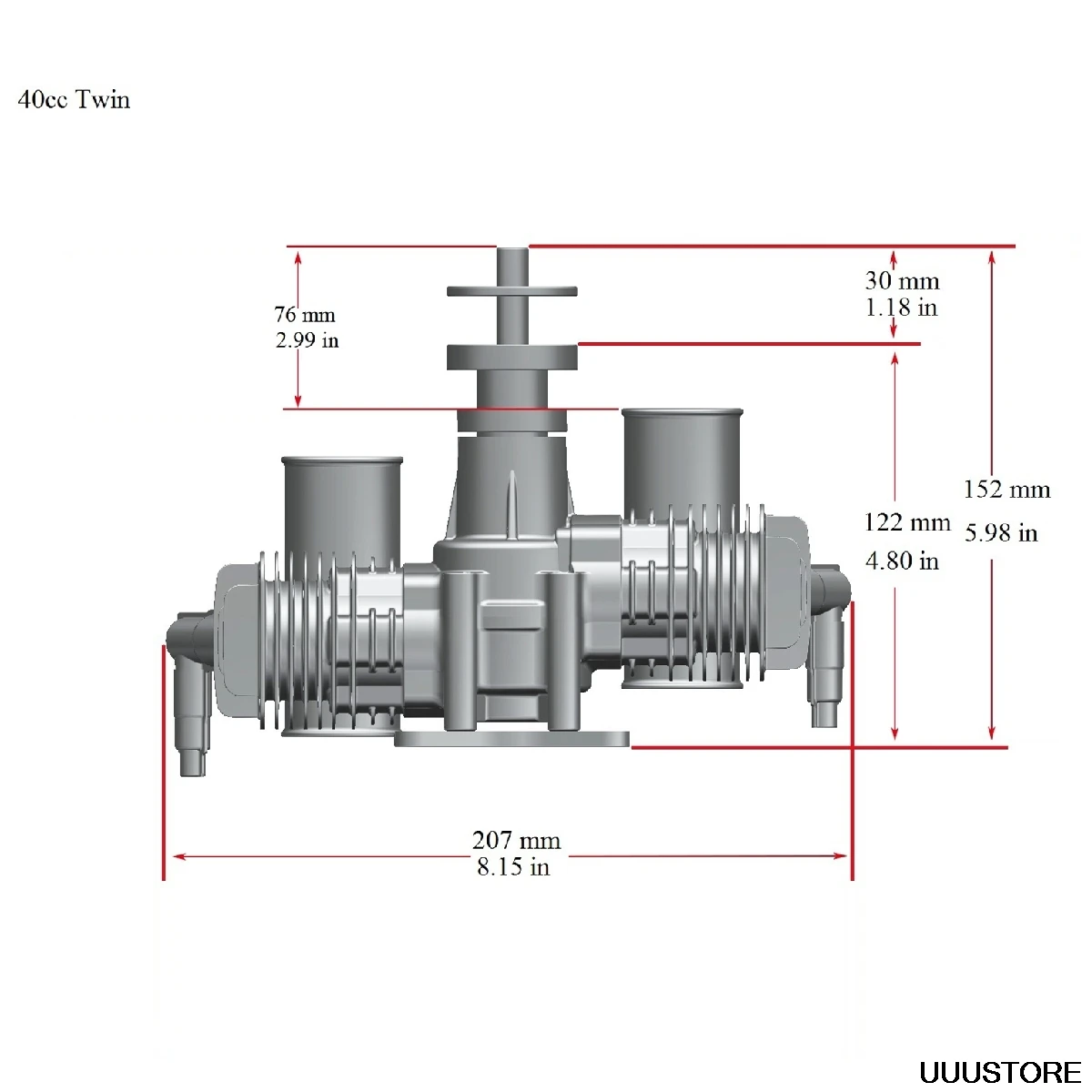RCGF Стингер 40CC односпальный Комплект белья из 2 цикла Поршневой Тип клапана