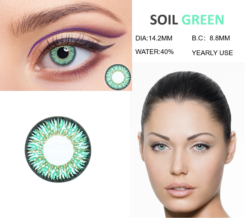 

2pcs/Pair Yearly use Free Shipping contacts colored lenses For Beauty big eyes