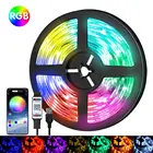 RGB 5050 2835 Bluetooth Светодиодная лента с управлением через приложение, 5 В, USB, гибкое украшение для комнаты, ТВ, фонового освещения, светодиодная лента