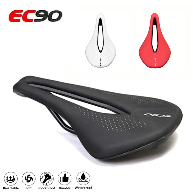 

EC90 Breathable Bicycle Saddle Seat MTB Road Bike Saddles Mountain Bike Racing Saddle PU Soft Seat Cushion Cycling Spare Parts