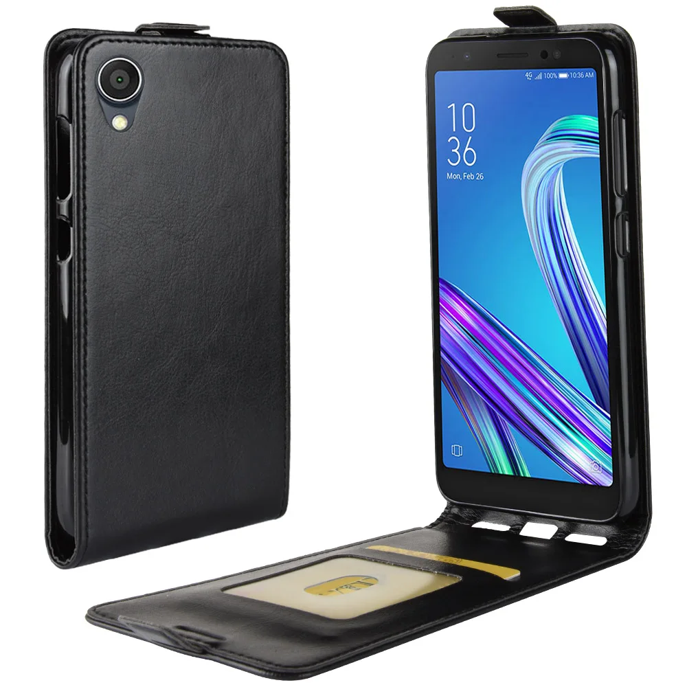 Кожаный чехол на пуху для Asus Zenfone Live (L1) ZA550KL сумка телефона Вертикальный кожаный