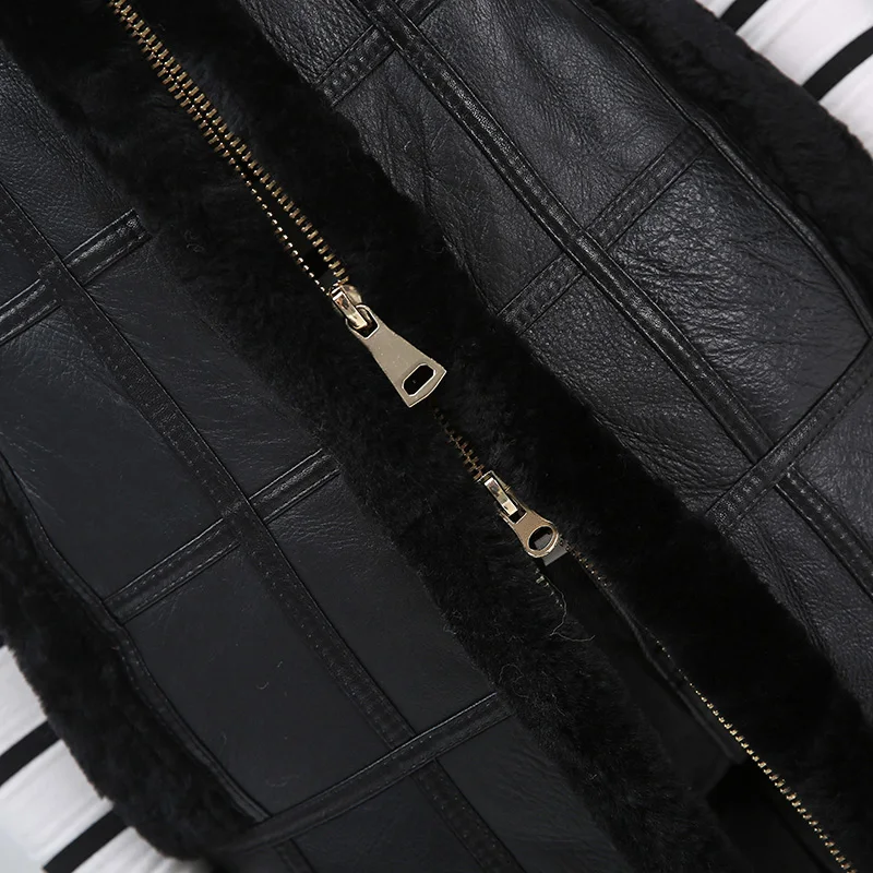 New Sheep Shearing Winter Clothing Women Coat Stitching Medium Length Coats Fur Coat Keep Warm Waistcoat Jacket