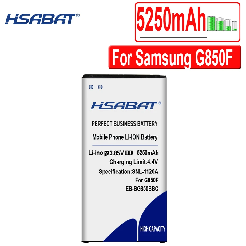 HSABAT новые 5250 мА/ч, EB-BG850BBC Батарея для samsung Galaxy Alpha G850F G8508S G8509V G850 G8508 G850T G850V G850M G850A