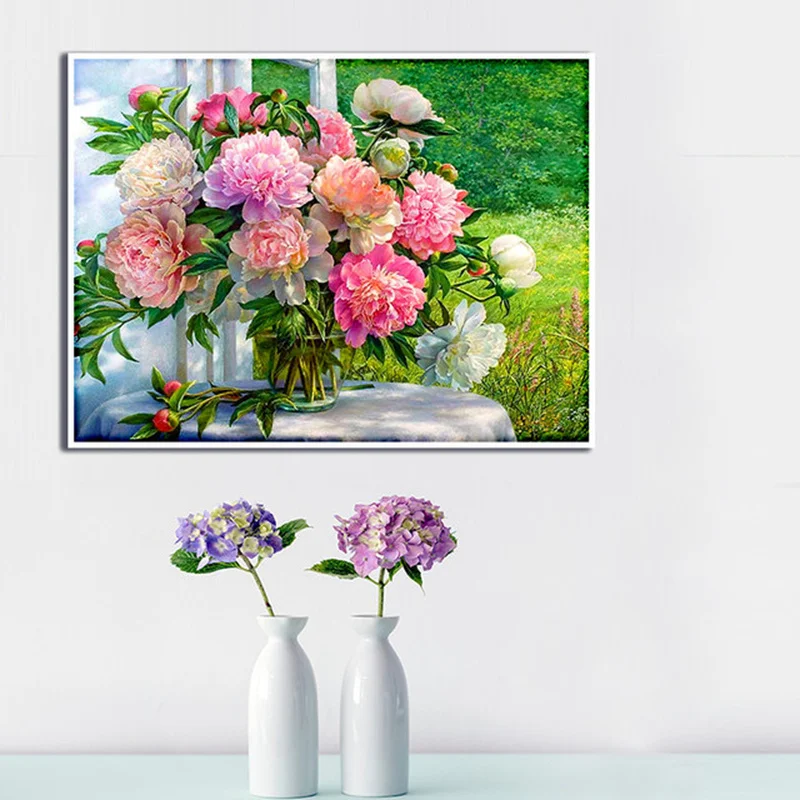 

5D DIY diamond painting flowers flowers figure cross stitch full circle square diamond bedroom living room mural decoration gift