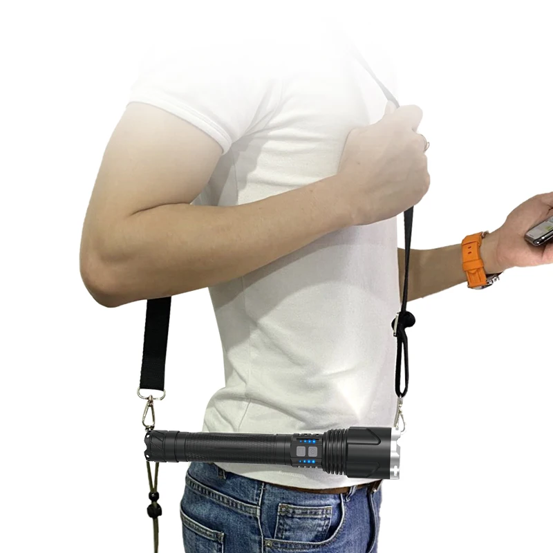Comprar Más Nuevo Y Brillante XHP110 Linterna Poderosa Linterna Flash Linterna Usar La Batería 26650 Con Correa Para El Hombro De Pantalla