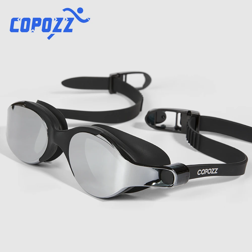 COPOZZ Professional HD Swimming Goggles Double Anti-Fog Adjustable Swimming Glasses Silicone Big view goggles for Men Women
