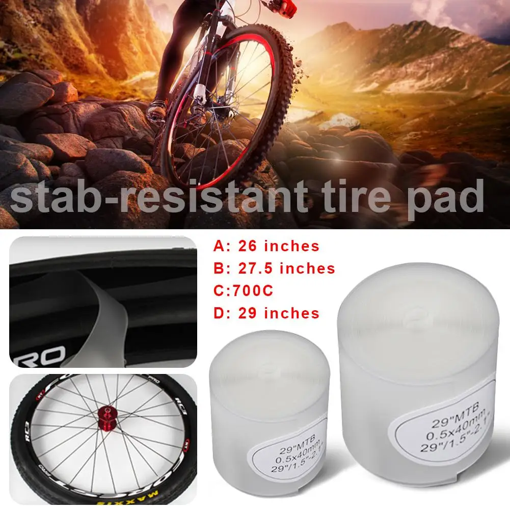 

2pcs Bicycle Tire Liner Puncture Proof Belt Protection Pad For 700C 26 "27.5" 29 "MTB Road bike Rod-resistant Tire Pad