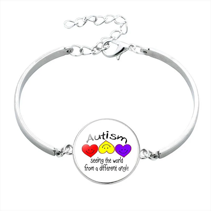 Autism Awareness Charm Bangle Bracelet Alloy Bracelets Girl Jewelry | Украшения и аксессуары