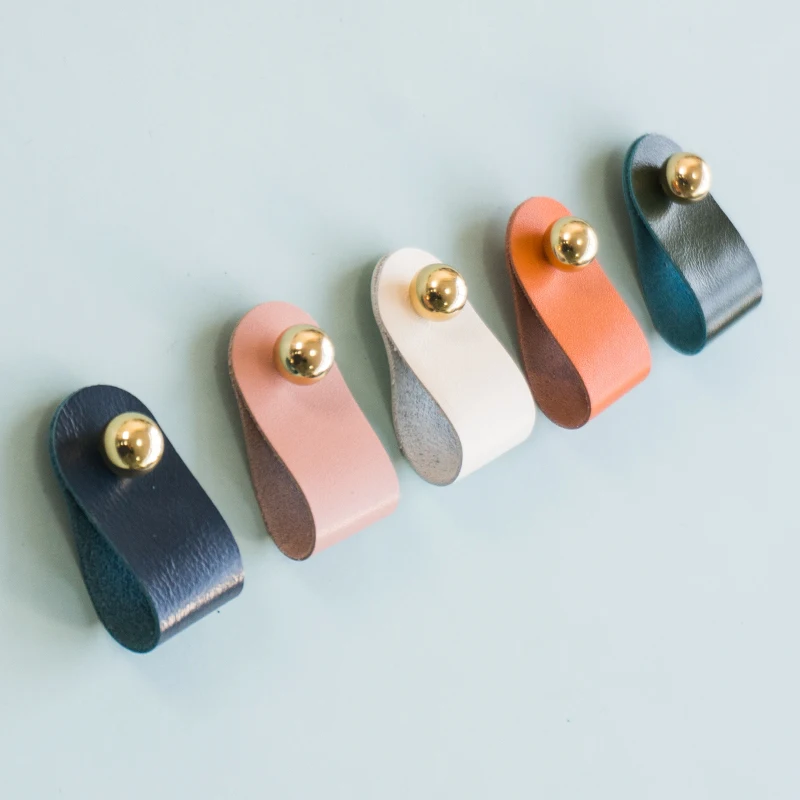 Мягкие кожаные латунные мебельные ручки безопасные детские дверные и для шкафа