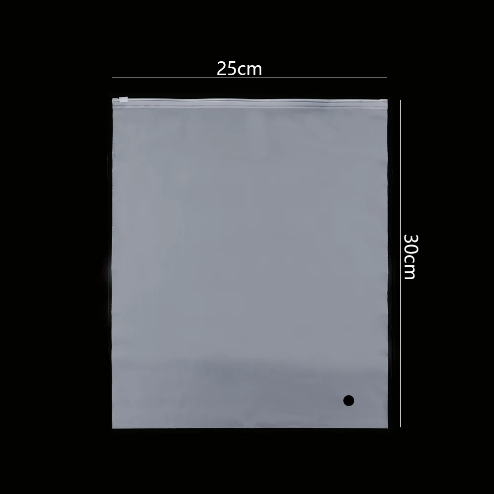 25x30cm 1pc Plastic Sealed Waterproof Matte Frosted Package Transparent Zip lock Bag Clothing Travel Pouch Swimming Storage Bags - Цвет: 25x30cm