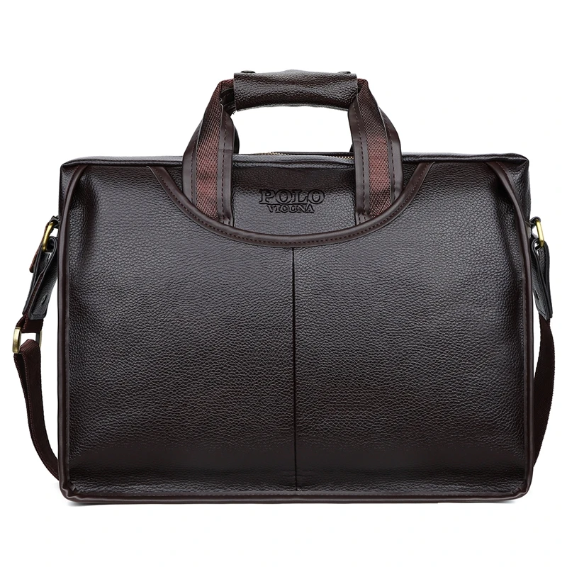 BROWN VICUNA POLO, классический дизайн, большой размер, кожаный портфель, s, Мужская Повседневная деловая сумка, офисный портфель, сумки, сумка для ноутбука, maletin - Цвет: BROWN