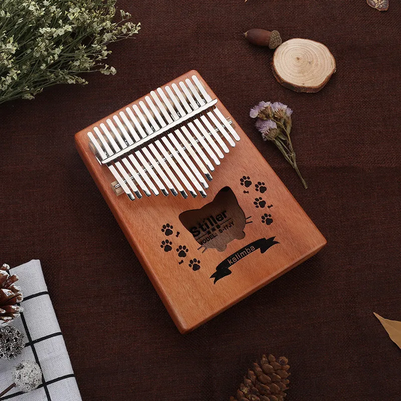 Металлическая клавиатура K001 17 Kalimba корпус из красного дерева аксессуары для