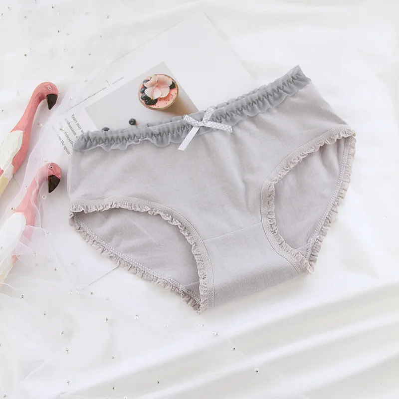Нижнее белье для молодых девушек 6 цветов кружевные хлопковые трусики с принтом