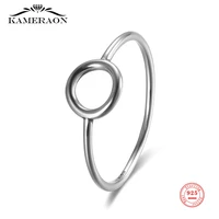 s925 sterling silver oxidized rings for women round hollow finger ring fashion simple trendy fine jewelry gift