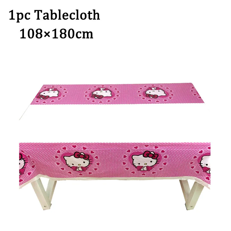 Одноразовая посуда с мультяшным рисунком Hello вечерние розовый кот украшения на