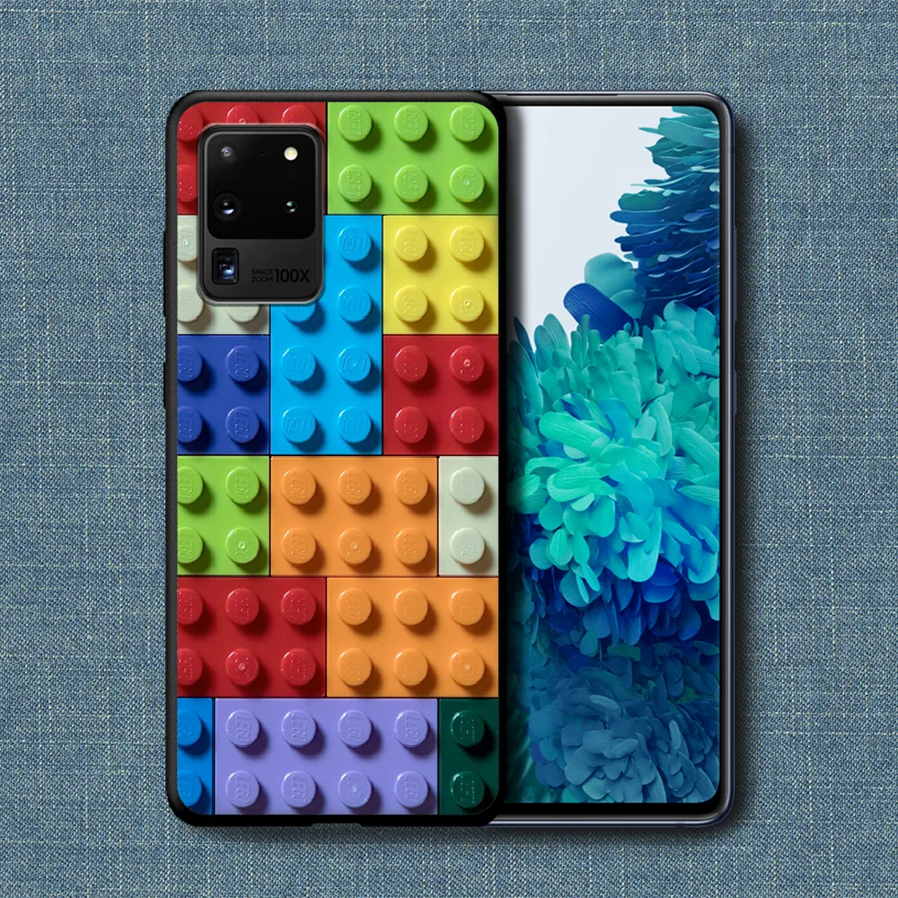 

Toys Legos Phone Case For Samsung Galaxy Note S 8 9 10 20 Plus E Lite Uitra black Cover Fashion Waterproof Luxury Coque Soft