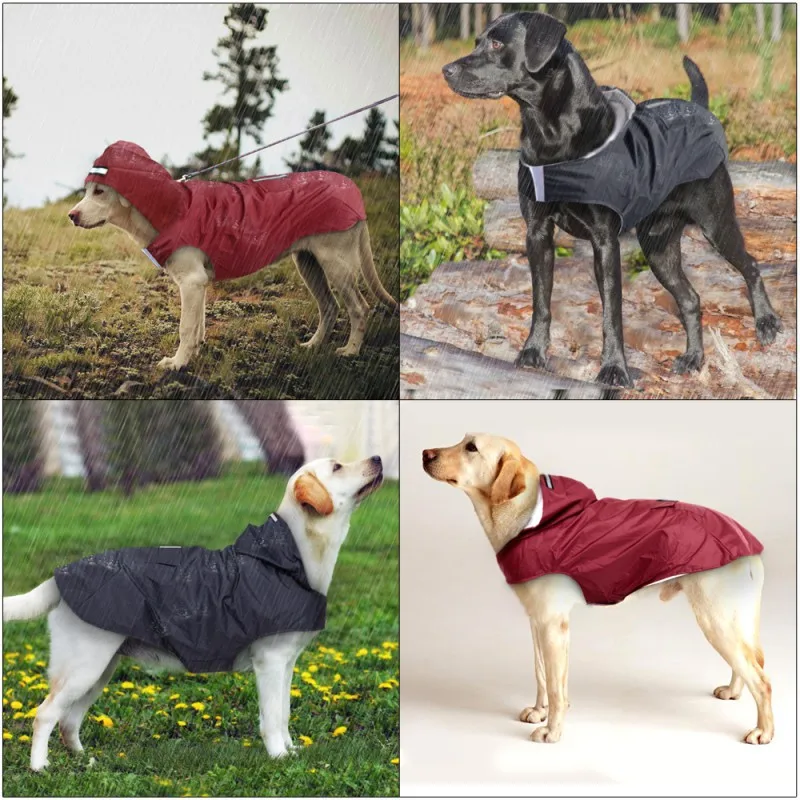 Reflective Dog Raincoat Rain Jacket Jumpsuit Waterproof Pet Clothes Safety Rainwear For Small Medium Dogs Puppy Doggy | Дом и сад