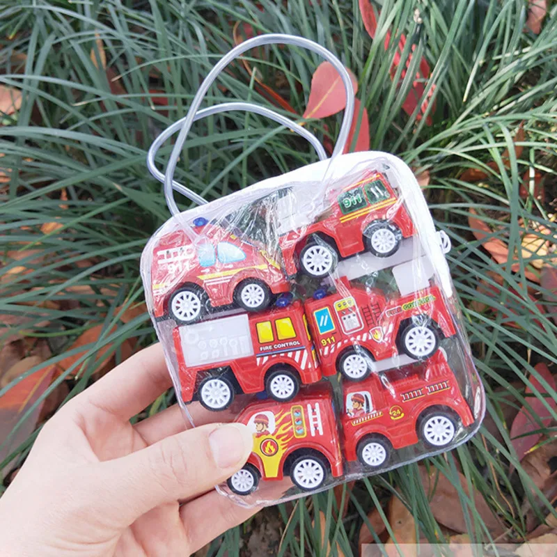 6 шт./компл. Мультяшные тяговые автомобили пластиковые горячие колеса трактор