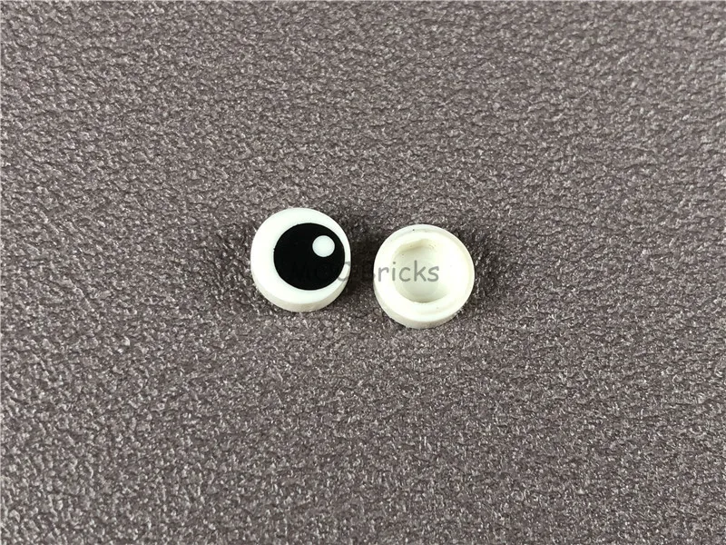 5 пар/лот MOC BricksTile круглые 1x1 с черным глазом и рисунком зрачка подходят для