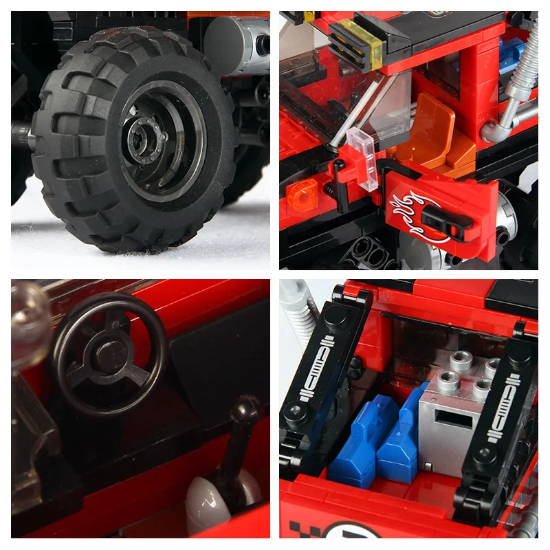 

371PCS City Off-Road Super Vehicle Truck Car Model SetTechnology Series Red SUV Supercar Building Blocks Puzzle Toys