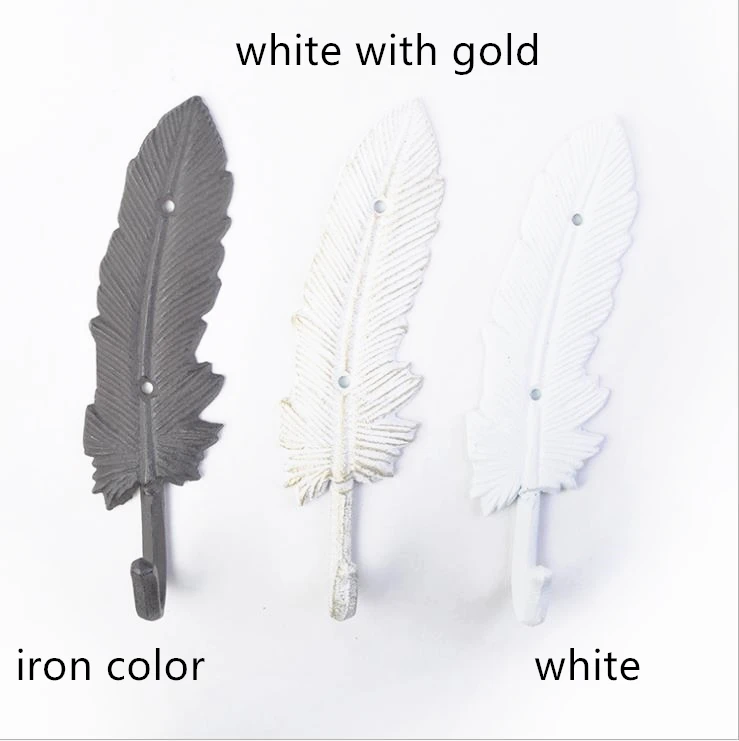 LCH винтажный американский кантри стиль Железный арт белая перьевая ткань крючок