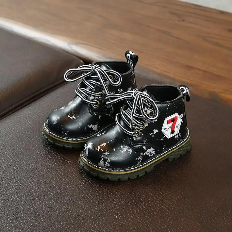 Новые осенние ботинки Martin для мальчиков новая модная брендовая детская кожаная