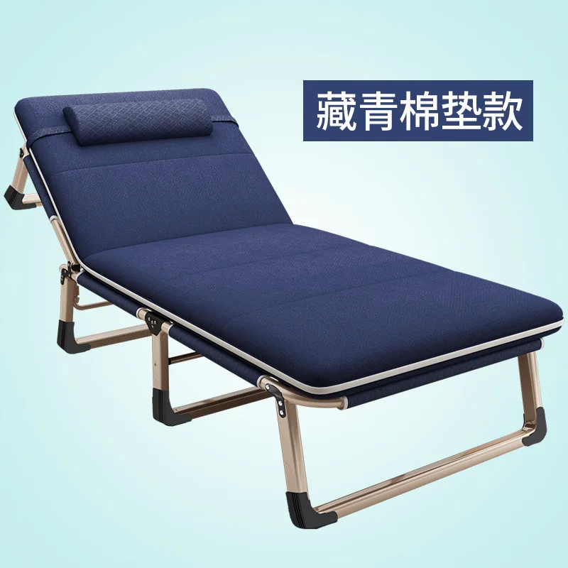 저렴한 휴대용 접이식 라운지 의자 홈 오피스 낮잠 침대 야외 비치 침대 헤비 듀티 패딩 안락 의자 통기성과 편안한