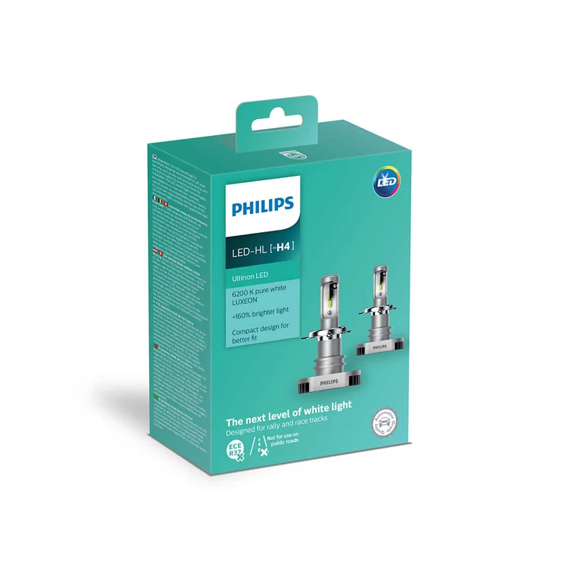 Philips Ultinon LED HL- H7 H4 LED-FOG H8/H11/H16 стильный белый цвет 6200 К На 160 % более яркий свет для