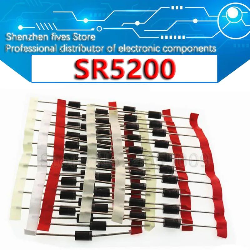 10 шт./лот Новый SR5200 диод Шоттки 5A 200V DO 15|Диоды| |