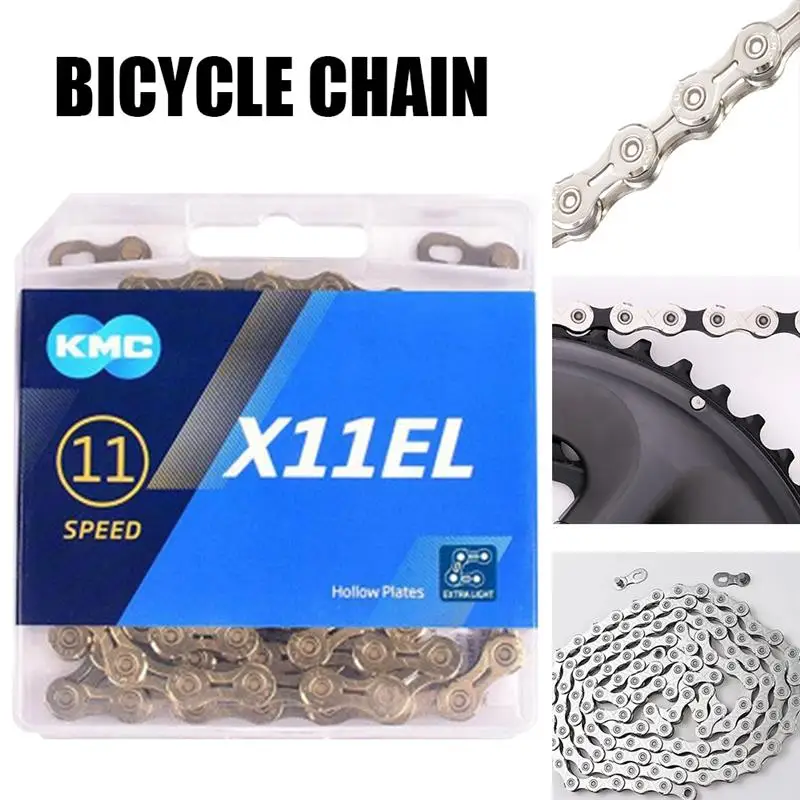

Супер светильник велосипедная цепь с регулируемой скоростью, велосипедные аксессуары KMC X11EL цепь для дорожного велосипеда 118L 11 скоростей MTB ...