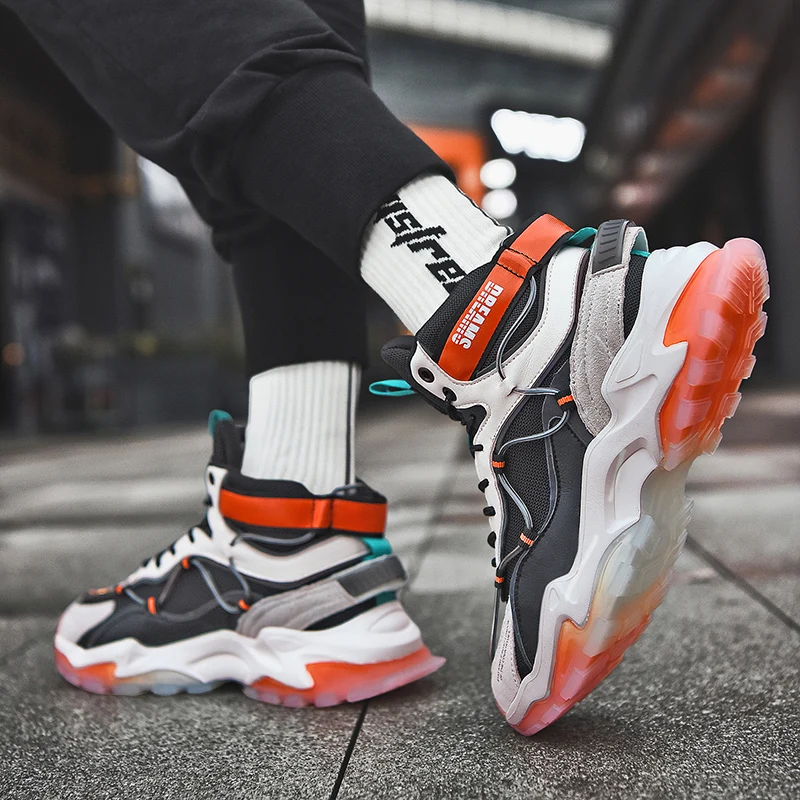 

Мужские кроссовки на массивной подошве, высокие беговые ботинки, уличная модная дышащая Спортивная обувь для ходьбы