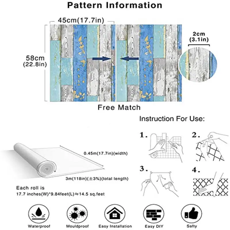 

Vinyl peel and paste contact paper wall self-adhesive design bedroom living room bathroom home decorative wallpaper