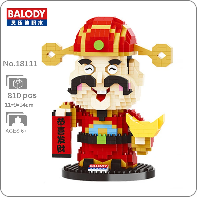 

Balody 18111 China Legend God of Wealth Money 3D Model Building Blocks Set DIY Mini Diamond Bricks Toy for Boys Children No Box