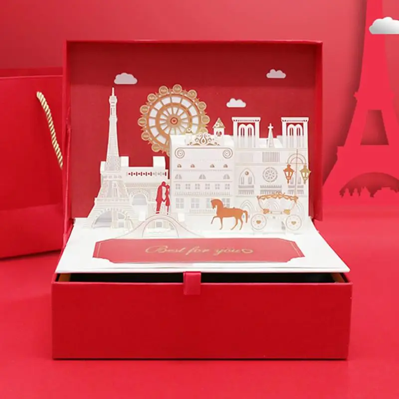 Нежная история любви 3D подарочная коробка всплывающие легкие поздравительные