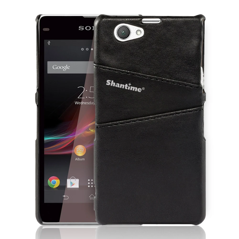 BLACK Кожаный чехол на заднюю панель для sony Xperia Z1 Compact Z5 Compact чехол для sony Xperia Z3 Compact Z4 Compact деловой кошелек чехол для телефона - Цвет: BLACK