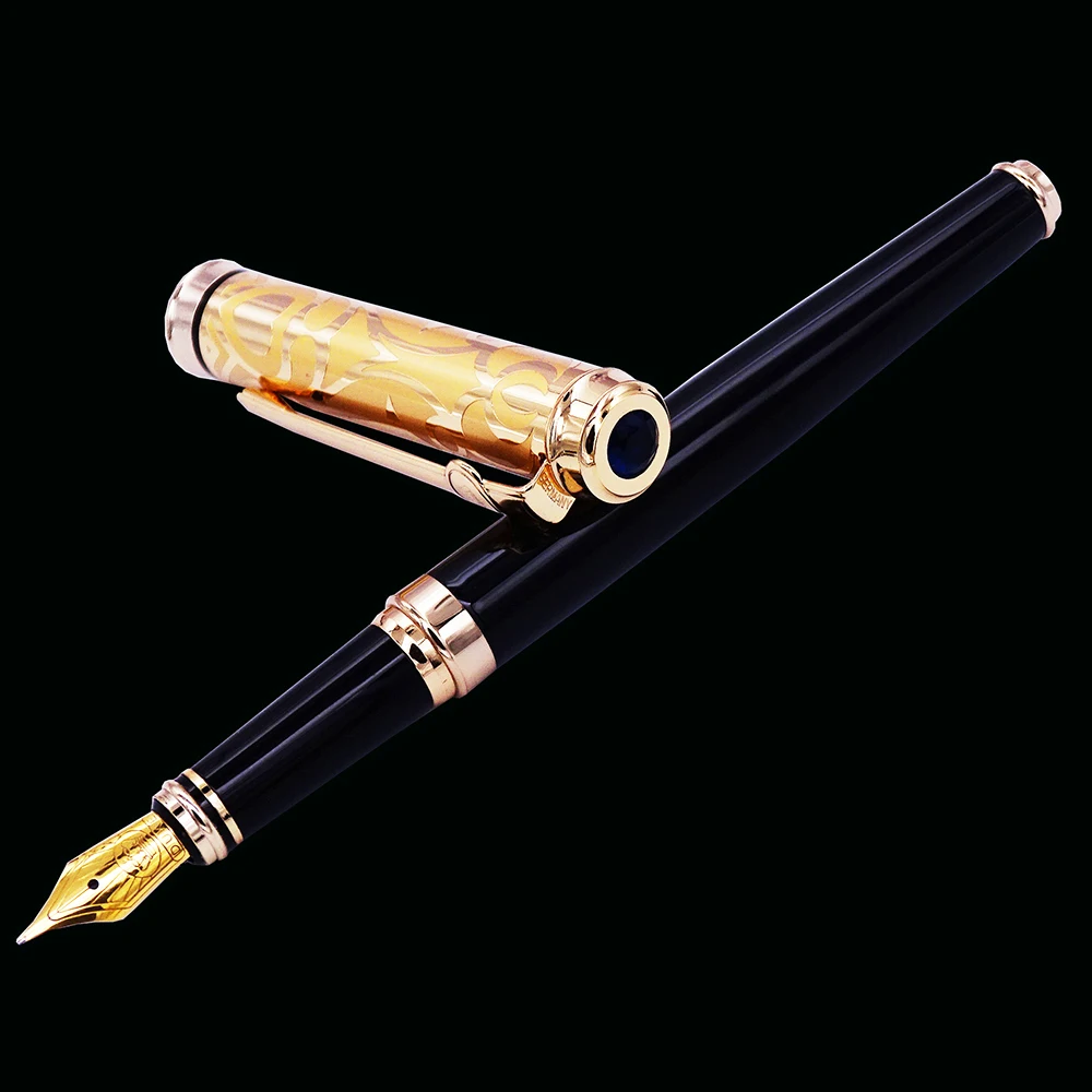 Duke металлический чёрная чернильная ручка с сапфирами и изображением в форме