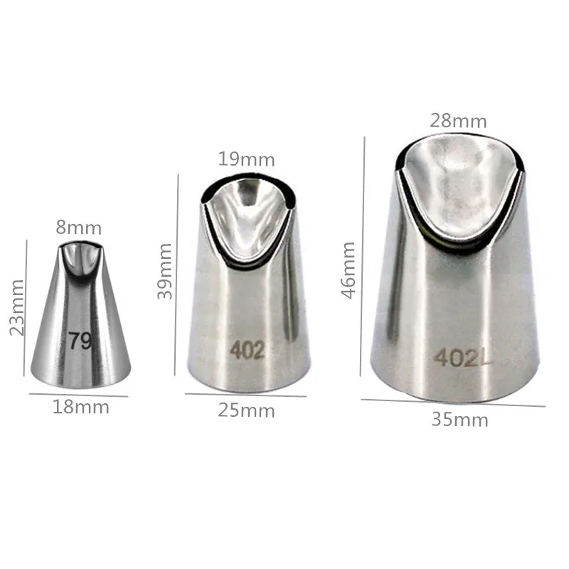 3PCS/Set DIY Stainless Steel Cake Tools Nozzles Pastry Cream Chrysanthemum Tips Baking Kitchen Bakeware Dining Bar | Дом и сад