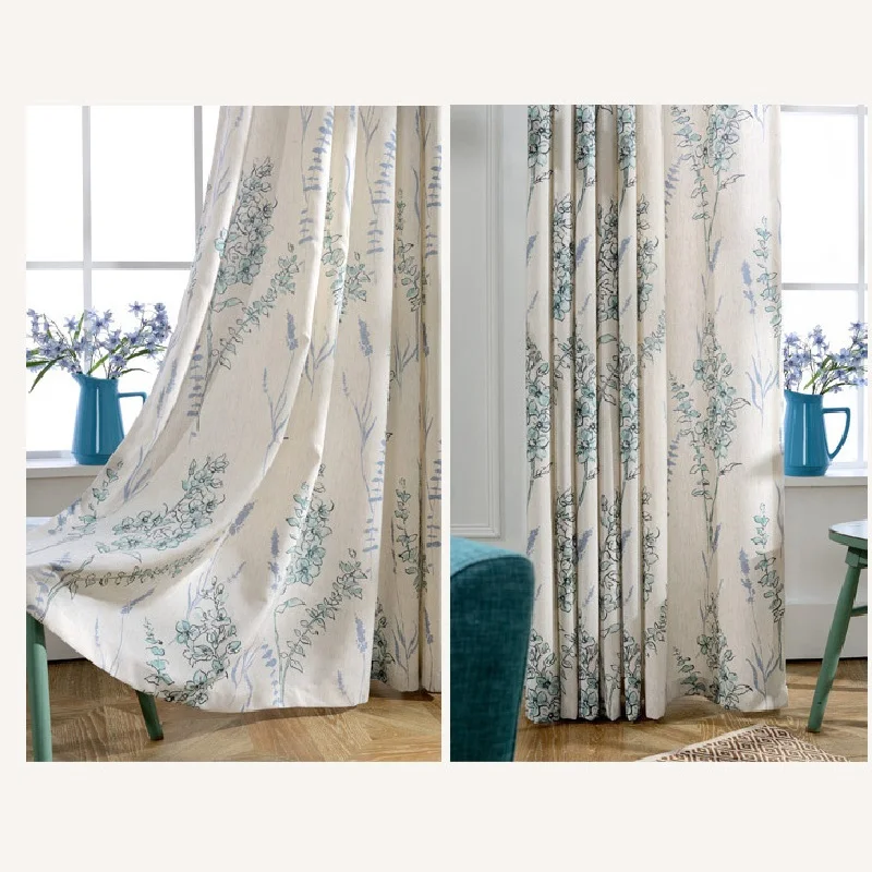 Свежие занавески в стиле американской деревенской идиллии для гостиной из хлопка и льна, с высокой степенью затемнения, с принтом, на заказ.