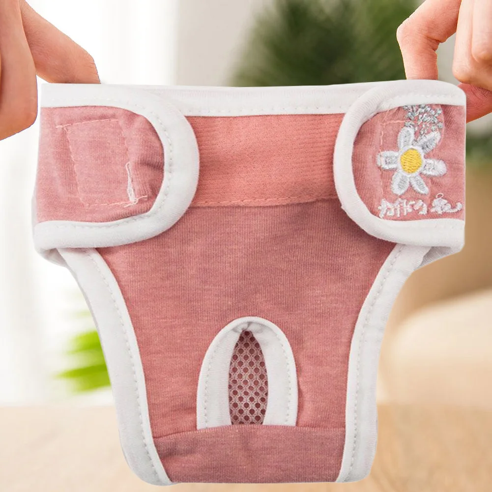 

Dog Diaper Physiological Pants Cartoon Print Pet Diaper Pants Washable Dog Shorts Underwear Velcro Design Puppy Briefs