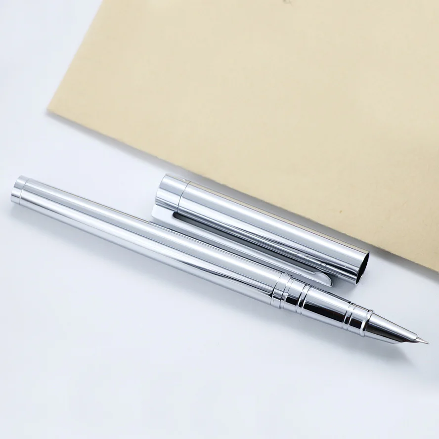 stainless steel Высокое качество JINHAO 126 перьевая ручка Роскошный 0,38 мм дополнительный тонкий наконечник чернильные ручки для письма канцелярские принадлежности Школьные офисные принадлежности Caneta - Цвет: stainless steel