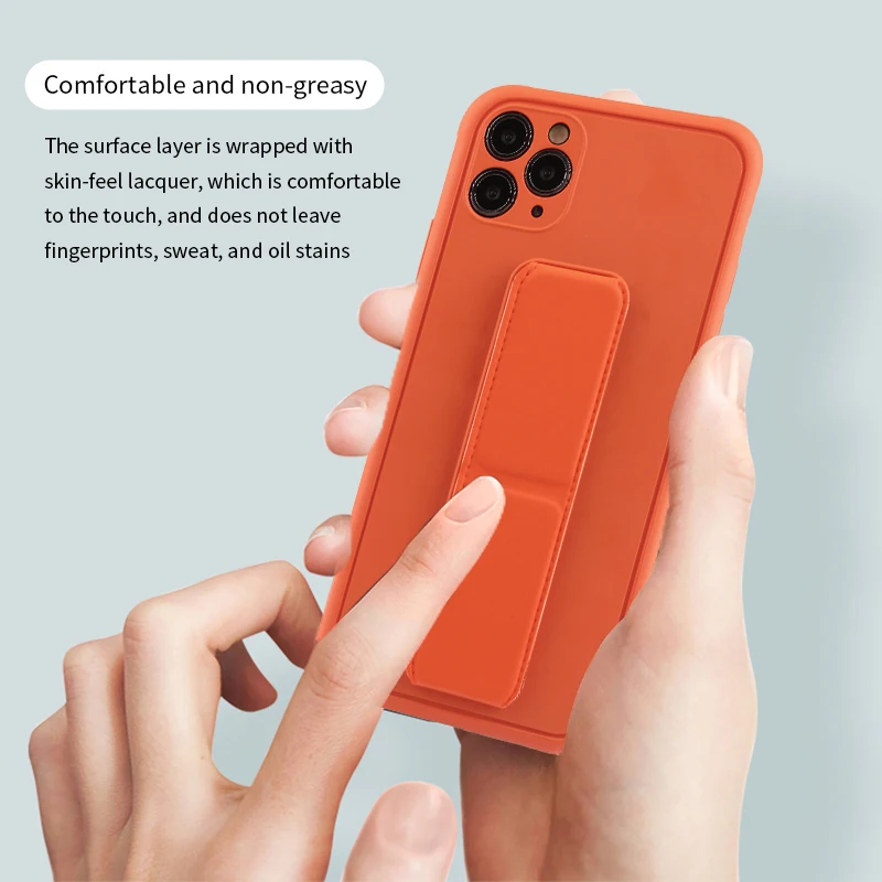 

Support Magnetic Car Leather Wristband Folding Bracket Protective Mobile Phone Case For IPhone 12 11 Pro Max Back Cover