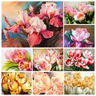 5D алмазная живопись сделай сам, цветок, тюльпан, пион, вышивка, Набор для вышивки крестиком, Алмазная мозаика, художник, украшение для дома, стразы, картина