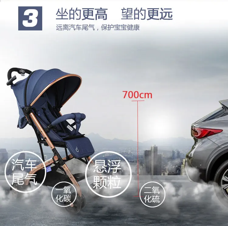 Multifunctional Baby Stroller High Landscape Stroller Folding Carriage Gold Baby Stroller Newborn Stroller