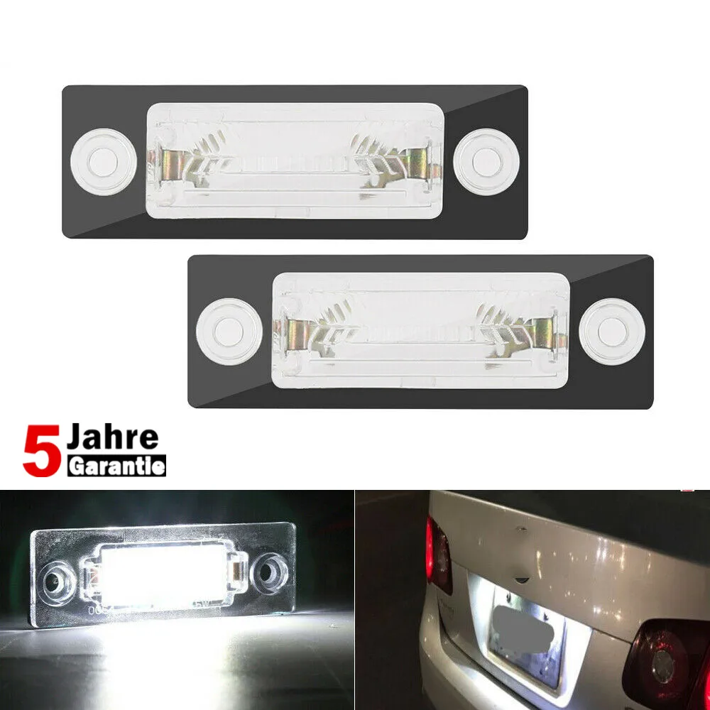 2pcs LED Number License Plate Light Lamp For VW Passat B5 B6 Caddy Touran Golf Transporter T5 T6 Jetta Skoda Superb | Автомобили и