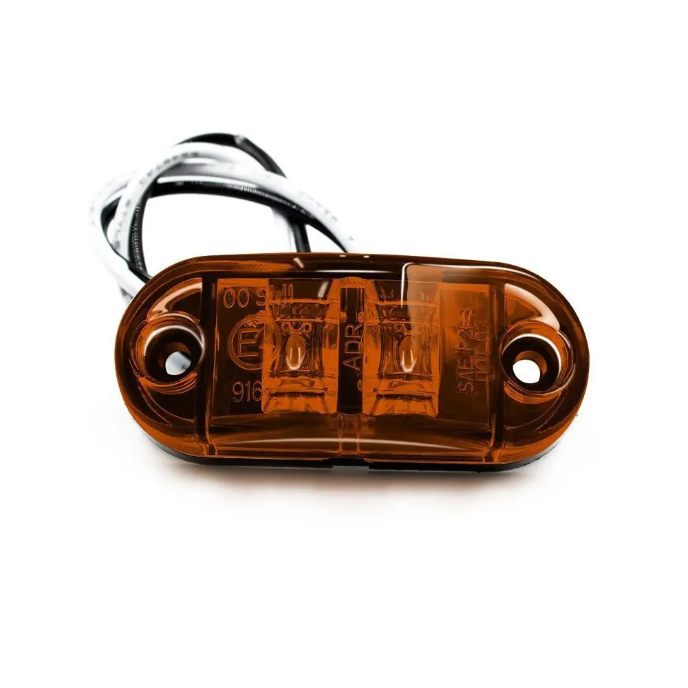 FEEDOPAL 10 шт. янтарные овальные 2 5 дюймов 2LED грузовик боковой габаритный фонарь