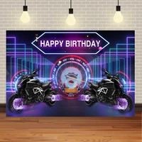 seekpro boy%e2%80%98s happy birthday party banner background cool racing motorcycle backdrop child portrait photography photo studio
