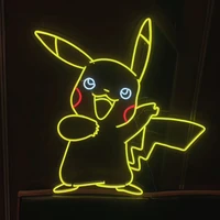 custom led pikachu kawaii neon signs japanese anime flexible night light sign indoor home bar wall bedroom decor