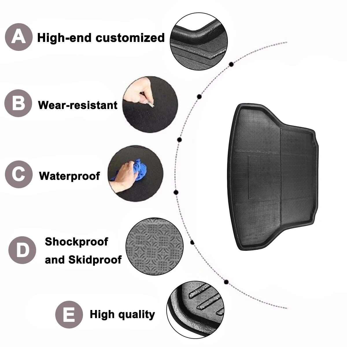 Car Cargo Liner Boot Tray Rear Trunk Cover Matt Mat For Hyundai Elantra Avante 2016 2017 2018 2019 Floor Carpet Kick Pad |